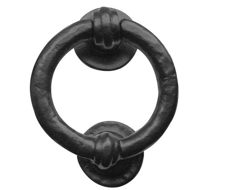 High quality image of Frelan - Antique Ring Door Knockers 100mm Black Sku. JAB7