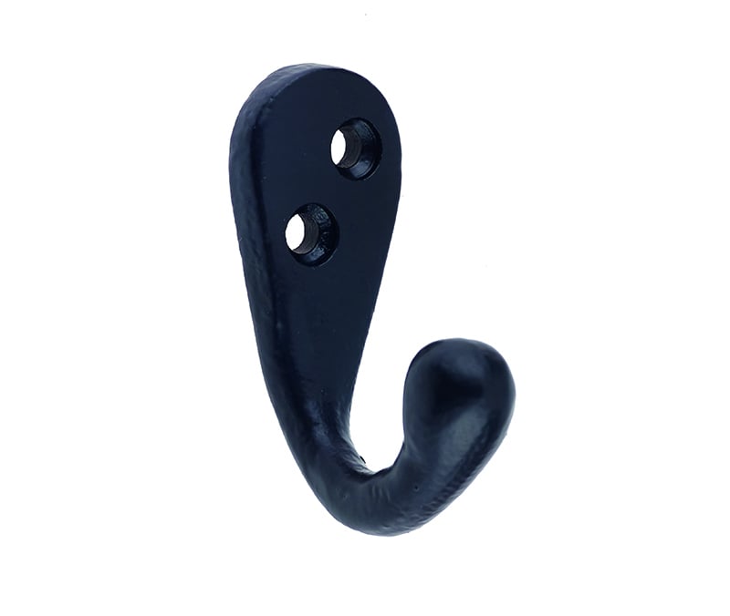 This is an image showing the Frelan - Single Coat Hook - Antique Black available to order from Trade Door Handles in Kendal