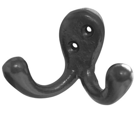 This is an image showing the Frelan - Double Robe Hook - Antique Black available to order from Trade Door Handles in Kendal