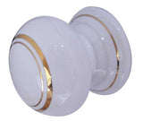 High quality image of Frelan - Jedo Porcelain Cupboard Knobs 33mm Goldline White Sku. JC25