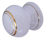High quality image of Frelan - Jedo Porcelain Cupboard Knobs 50mm Goldline White Sku. JC26