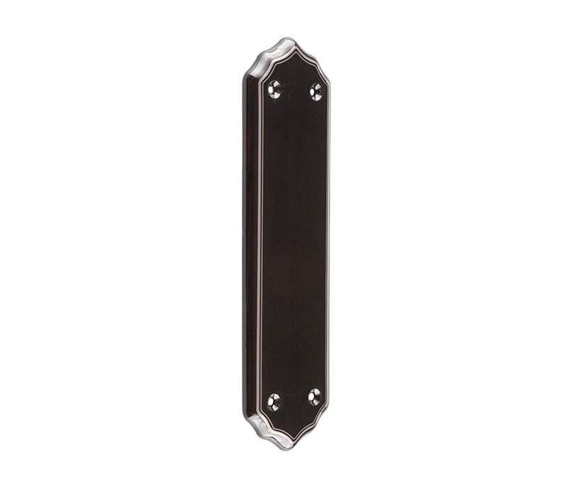 High quality image of Frelan - Black Silverline Finger Plate 380 x 75mm | Sku. jc63 | available to order from Trade Door Handles in Kendal.