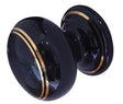 High quality image of Frelan - Porcelain 50mm Dia. Cabinet Knob - Black/Gold Line | Sku. jc76 | available to order from Trade Door Handles in Kendal.