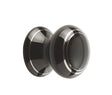 High quality image of Frelan - Porcelain 38mm Dia. Cabinet Knob - Black/Silver Line | Sku. jc84 | available to order from Trade Door Handles in Kendal.