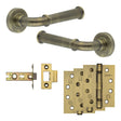 High quality image of Frelan - Complete Classic Door Handle Pack - Internal Doors - Antique Brass Sku. JE-A1A-AB