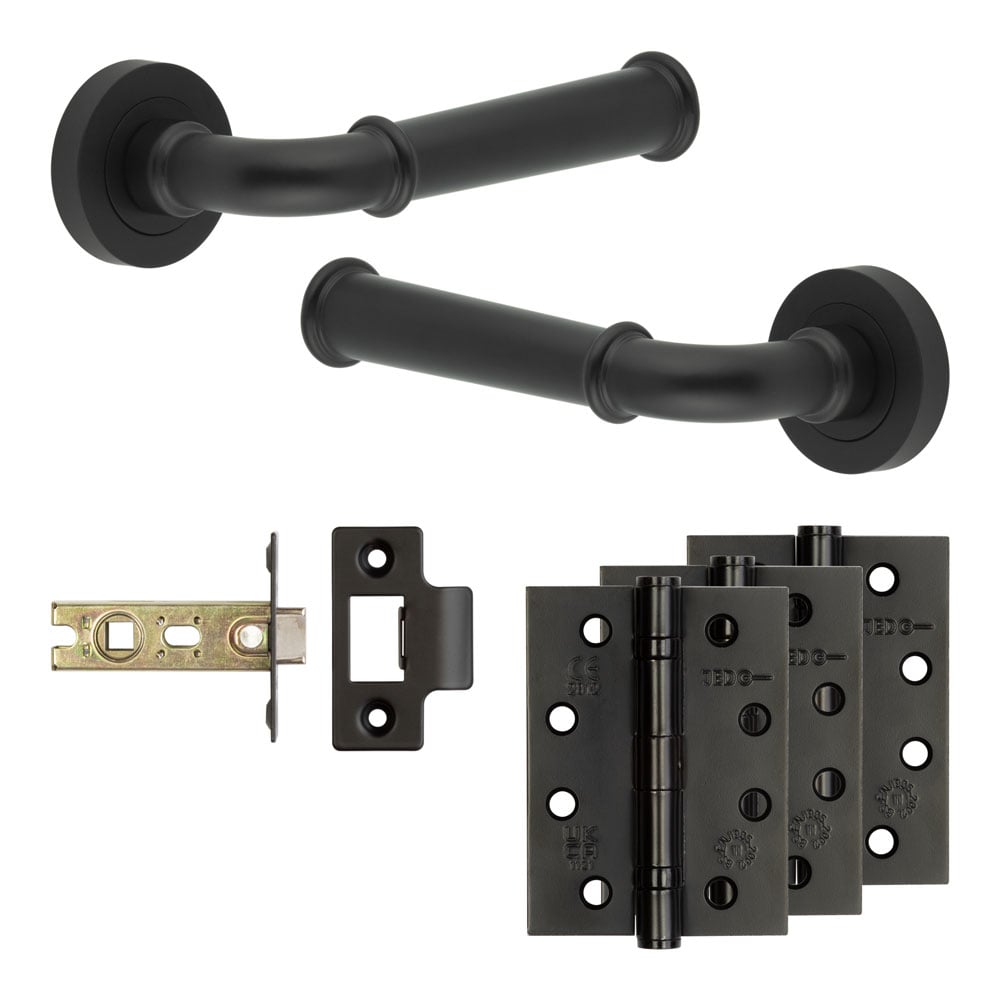 High quality image of Frelan - Complete Classic Door Handle Pack - Internal Doors - Black Sku. JE-A2A-MB