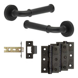 High quality image of Frelan - Complete Classic Door Handle Pack - Internal Doors - Black Sku. JE-A2B-MB