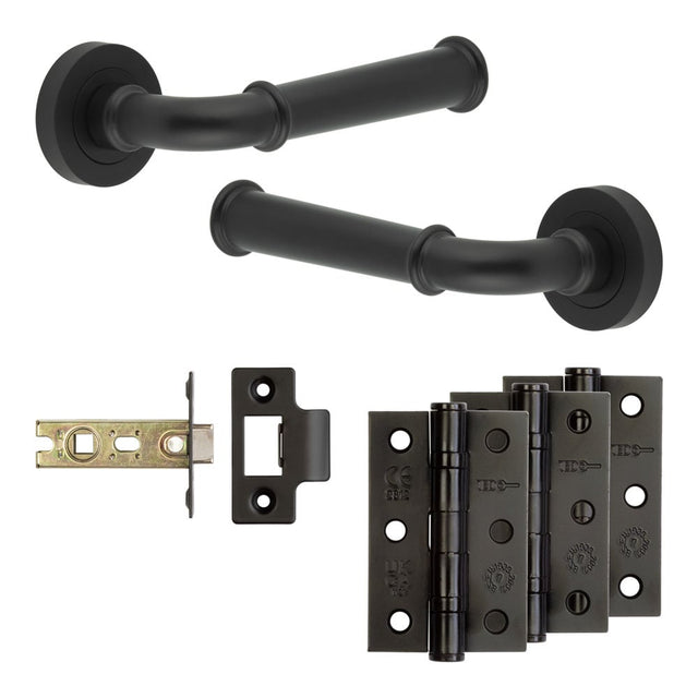High quality image of Frelan - Complete Classic Door Handle Pack - Internal Doors - Black Sku. JE-A2B-MB