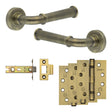 High quality image of Frelan - Complete Classic Door Handle Pack - Internal Doors - Antique Brass Sku. JE-A3A-AB