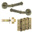 High quality image of Frelan - Complete Classic Door Handle Pack - Internal Doors - Antique Brass Sku. JE-A3B-AB
