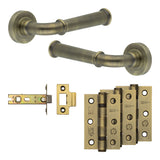 High quality image of Frelan - Complete Classic Door Handle Pack - Internal Doors - Antique Brass Sku. JE-A3B-AB