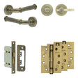 High quality image of Frelan - Complete Classic Door Handle Pack - Bathroom - Antique Brass Sku. JE-A5A2-AB