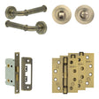 High quality image of Frelan - Complete Classic Door Handle Pack - Bathroom - Antique Brass Sku. JE-A5A3-AB