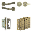 High quality image of Frelan - Complete Classic Door Handle Pack - Bathroom - Antique Brass Sku. JE-A5B2-AB