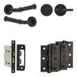 High quality image of Frelan - Complete Classic Door Handle Pack - Bathroom - Black Sku. JE-A5B2-MB