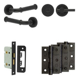 High quality image of Frelan - Complete Classic Door Handle Pack - Bathroom - Black Sku. JE-A5B2-MB