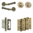 High quality image of Frelan - Complete Classic Door Handle Pack - Bathroom - Antique Brass Sku. JE-A5B3-AB