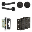 High quality image of Frelan - Complete Classic Door Handle Pack - Bathroom - Black Sku. JE-A5B3-MB