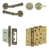 High quality image of Frelan - Complete Classic Door Handle Pack - Bathroom - Antique Brass Sku. JE-A6A2-AB