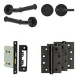 High quality image of Frelan - Complete Classic Door Handle Pack - Bathroom - Black Sku. JE-A6A2-MB