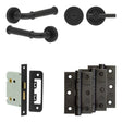 High quality image of Frelan - Complete Classic Door Handle Pack - Bathroom - Black Sku. JE-A6B2-MB