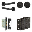High quality image of Frelan - Complete Classic Door Handle Pack - Bathroom - Black Sku. JE-A6B3-MB