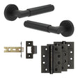 High quality image of Frelan - Complete Bloom Door Handle Pack - Internal Doors - Black Sku. JE-B2A-MB