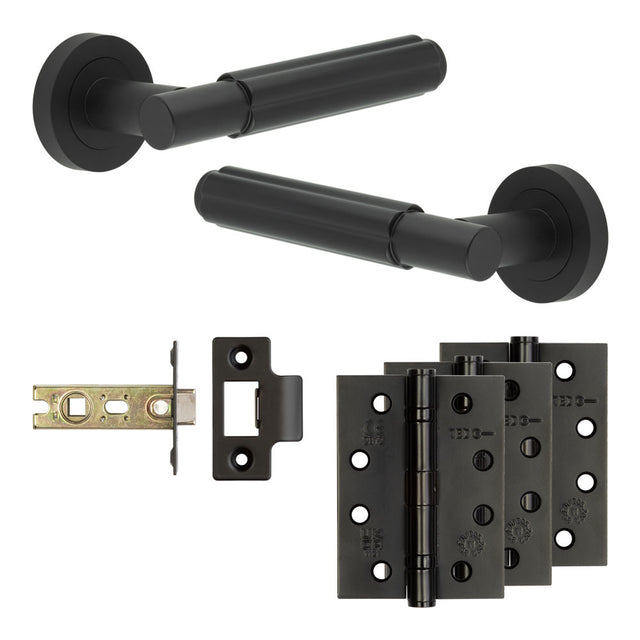 High quality image of Frelan - Complete Bloom Door Handle Pack - Internal Doors - Black Sku. JE-B2A-MB