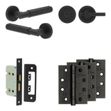 High quality image of Frelan - Complete Bloom Door Handle Pack - Bathroom - Black Sku. JE-B5A1-MB