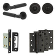 High quality image of Frelan - Complete Bloom Door Handle Pack - Bathroom - Black Sku. JE-B5A3-MB