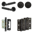 High quality image of Frelan - Complete Bloom Door Handle Pack - Internal Doors - Black Sku. JE-B5B3-MB