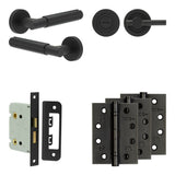 High quality image of Frelan - Complete Bloom Door Handle Pack - Bathroom - Black Sku. JE-B6A2-MB