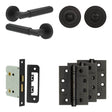 High quality image of Frelan - Complete Bloom Door Handle Pack - Bathroom - Black Sku. JE-B6A3-MB