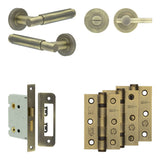 High quality image of Frelan - Complete Bloom Door Handle Pack - Bathroom - Antique Brass Sku. JE-B6B2-AB