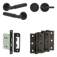 High quality image of Frelan - Complete Bloom Door Handle Pack - Bathroom - Black Sku. JE-B6B2-MB