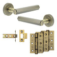 High quality image of Frelan - Complete Hex Door Handle Pack - Internal Doors - Antique Brass Sku. JE-C1B-AB