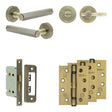 High quality image of Frelan - Complete Hex Door Handle Pack - Bathroom - Antique Brass Sku. JE-C5A2-AB