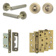 High quality image of Frelan - Complete Hex Door Handle Pack - Bathroom - Antique Brass Sku. JE-C5A3-AB