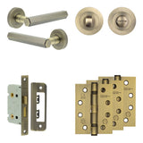 High quality image of Frelan - Complete Hex Door Handle Pack - Bathroom - Antique Brass Sku. JE-C5A3-AB