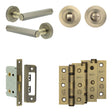 High quality image of Frelan - Complete Hex Door Handle Pack - Internal Doors - Antique Brass Sku. JE-C5B3-AB