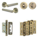 High quality image of Frelan - Complete Hex Door Handle Pack - Internal Doors - Antique Brass Sku. JE-C5B3-AB
