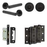 High quality image of Frelan - Complete Hex Door Handle Pack - Bathroom - Black Sku. JE-C5B3-MB