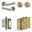 High quality image of Frelan - Complete Hex Door Handle Pack - Bathroom - Antique Brass Sku. JE-C6A3-AB