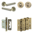 High quality image of Frelan - Complete Hex Door Handle Pack - Bathroom - Antique Brass Sku. JE-C6B3-AB