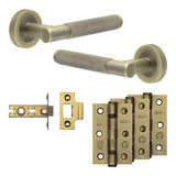 High quality image of Frelan - Complete Bari Door Handle Pack - Internal Doors - Antique Brass Sku. JE-D1B-AB