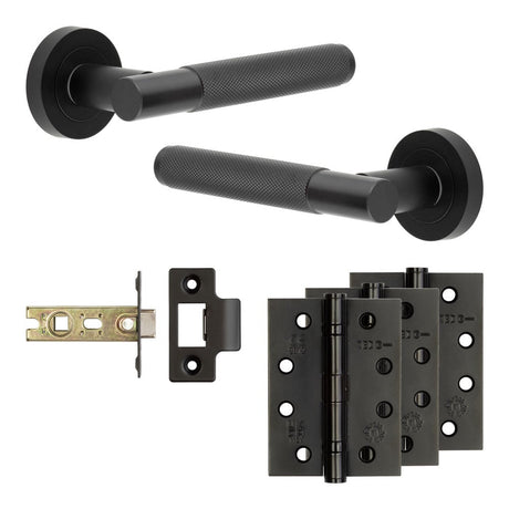 High quality image of Frelan - Complete Bari Door Handle Pack - Internal Doors - Black Sku. JE-D2A-MB
