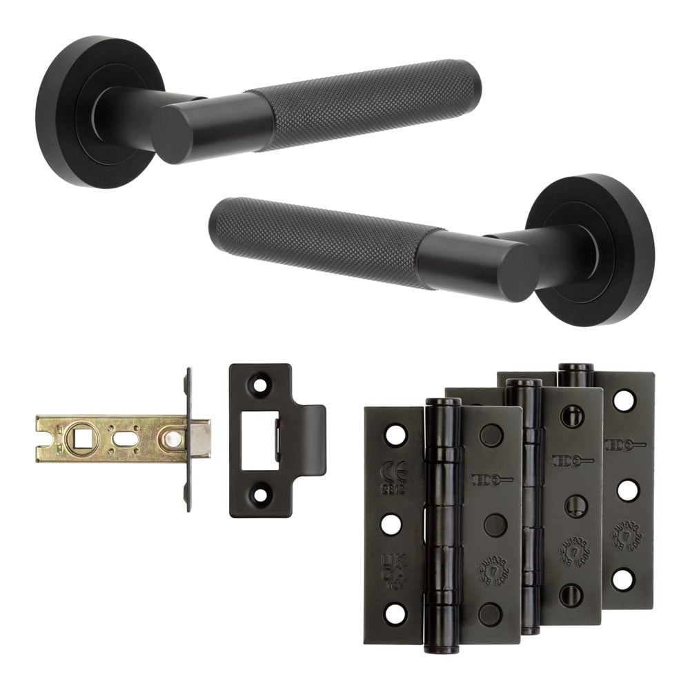 High quality image of Frelan - Complete Bari Door Handle Pack - Internal Doors - Black Sku. JE-D2B-MB