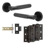 High quality image of Frelan - Complete Bari Door Handle Pack - Internal Doors - Black Sku. JE-D2B-MB