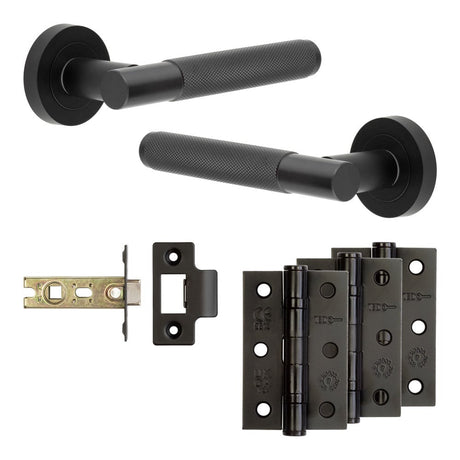 High quality image of Frelan - Complete Bari Door Handle Pack - Internal Doors - Black Sku. JE-D2B-MB