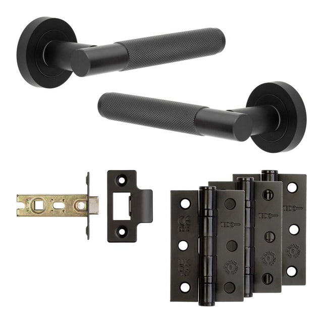High quality image of Frelan - Complete Bari Door Handle Pack - Internal Doors - Black Sku. JE-D2B-MB